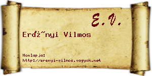Erényi Vilmos névjegykártya
